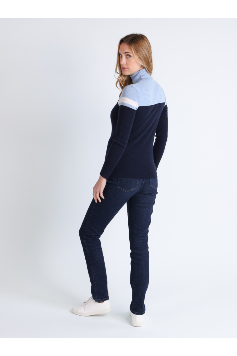 Pull chaussette col roulé 4 B Solfin Fabriqué en France