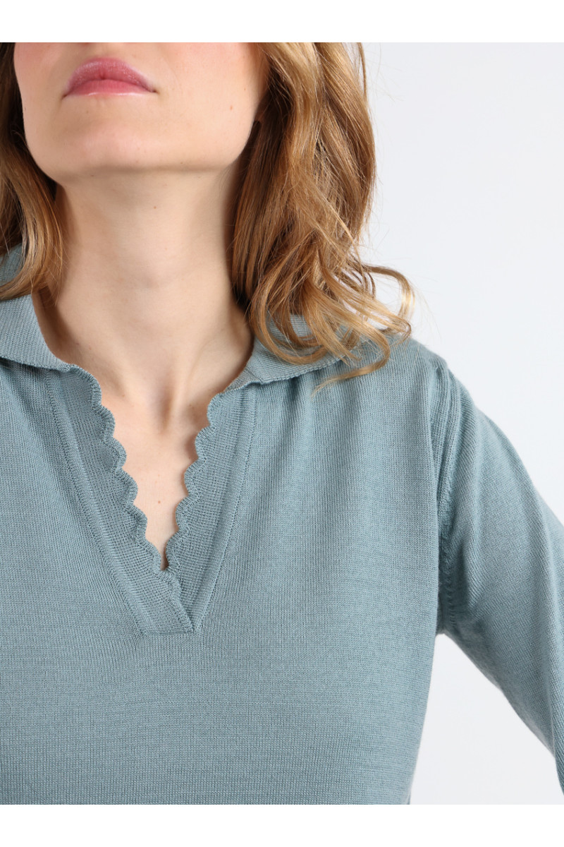 Pull col polo 10 B Solfin Fabriqué en France
