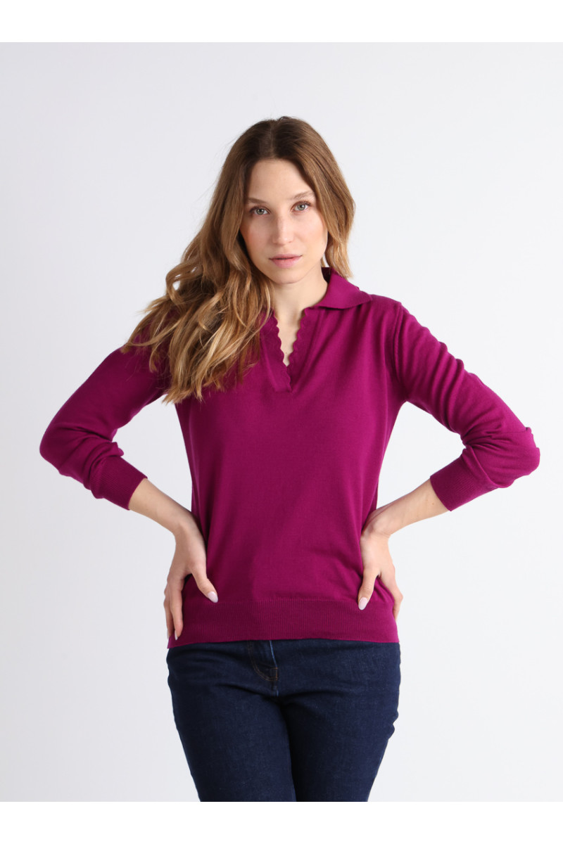 Pull col polo 13 B Solfin Fabriqué en France