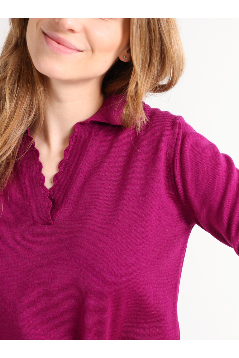 Pull col polo 15 B Solfin Fabriqué en France