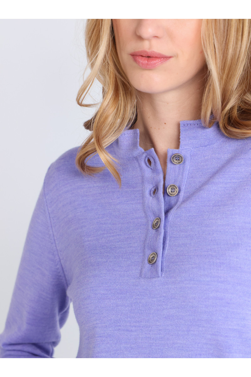 Pull col montant en laine 17 B Solfin Fabriqué en France