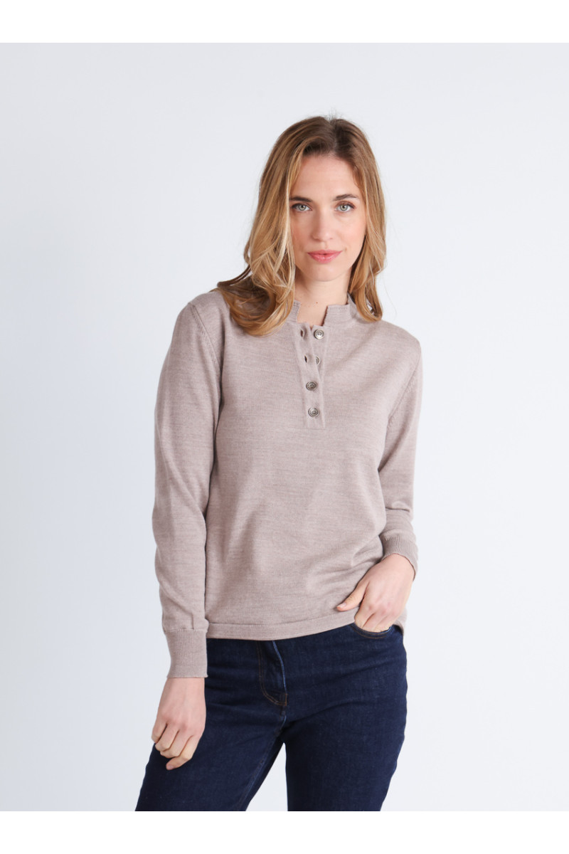 Pull col montant en laine 7 B Solfin Fabriqué en France