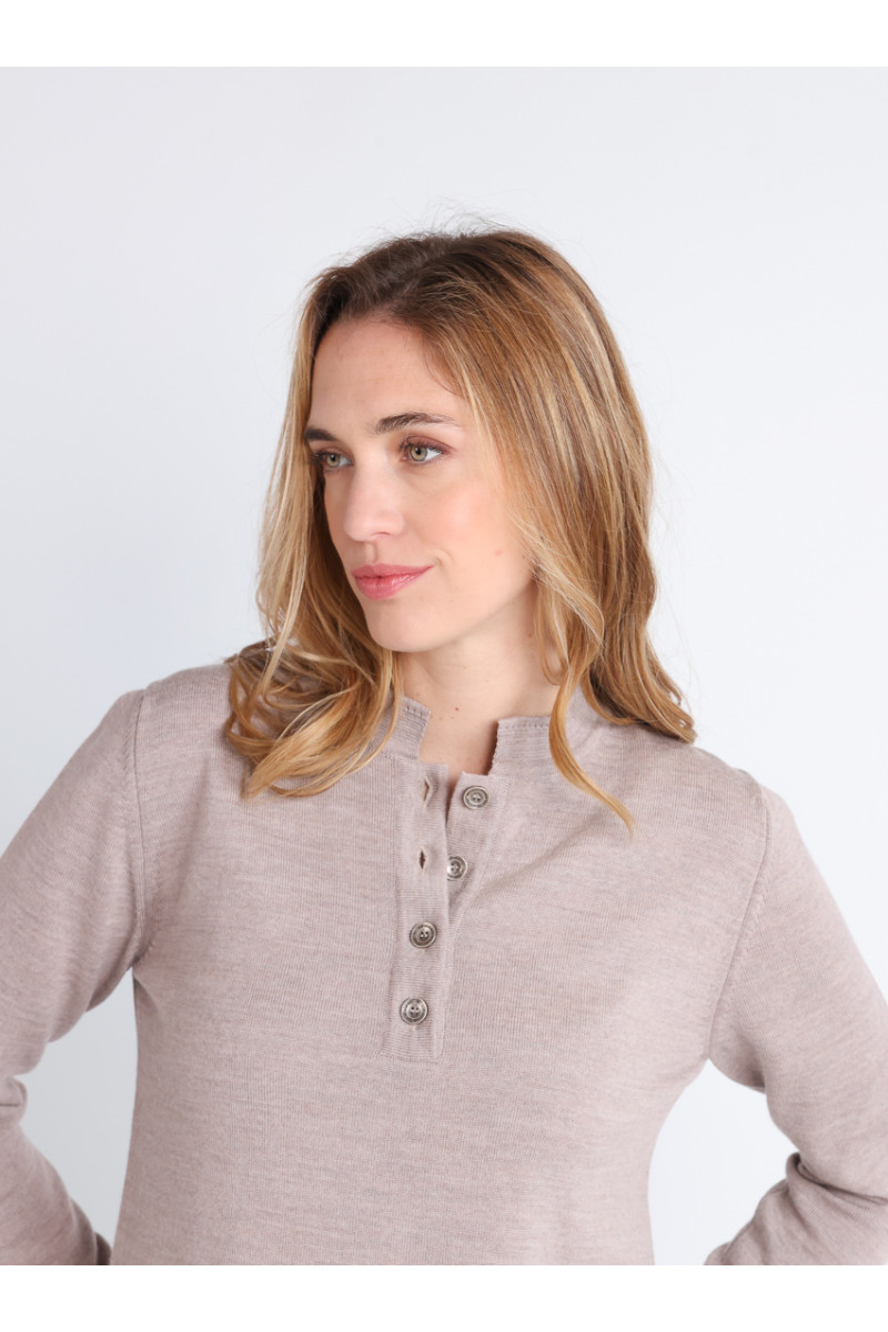 Pull col montant en laine 8 B Solfin Fabriqué en France