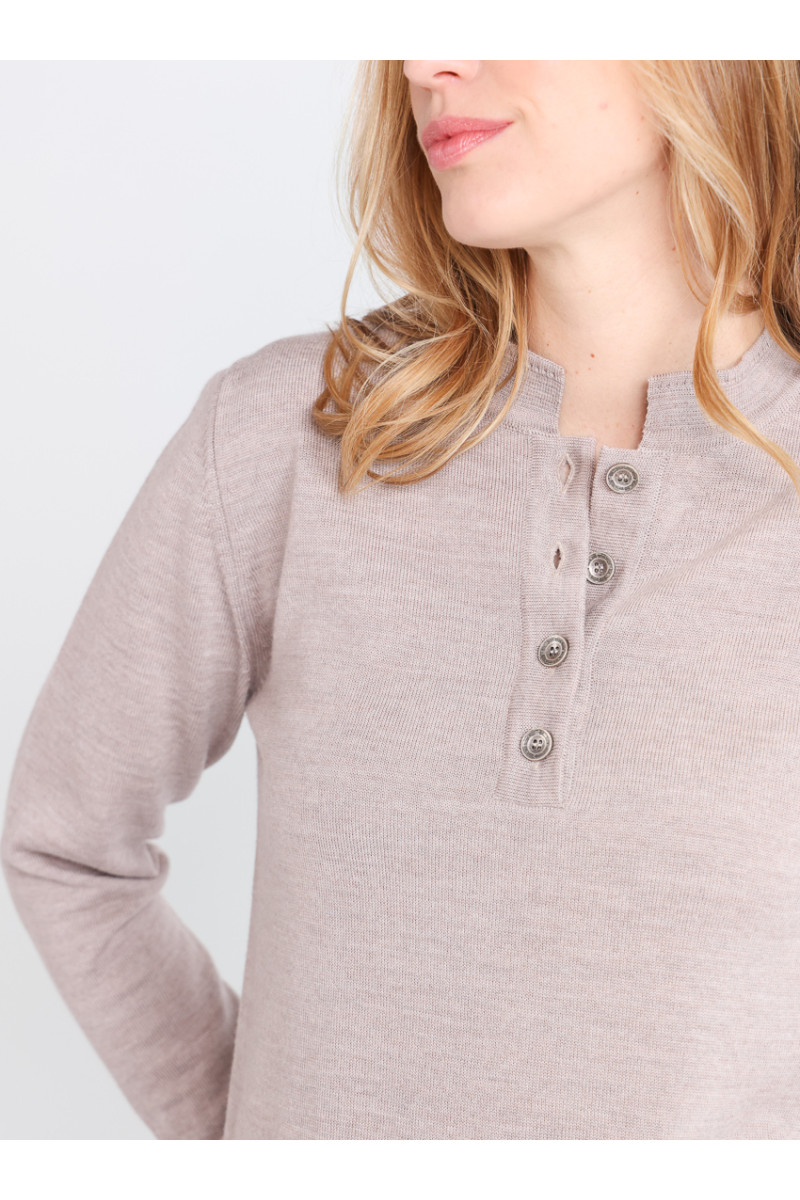 Pull col montant en laine 9 B Solfin Fabriqué en France