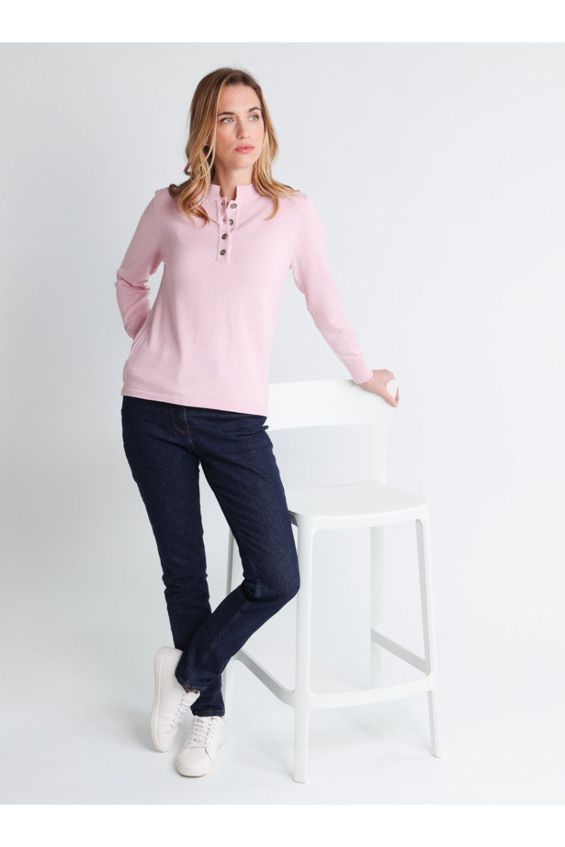 Pull col montant en laine 14 B Solfin Fabriqué en France