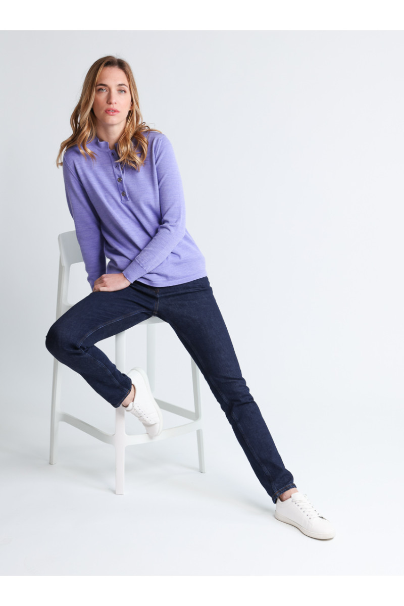 Pull col montant en laine 18 B Solfin Fabriqué en France