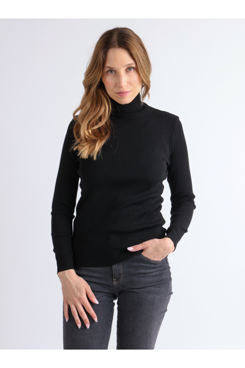 Pull chaussette col roule en laine 8 B Solfin Fabriqué en France