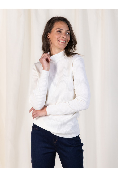 Pull col cheminee femme 1 B Solfin Fabriqué en France