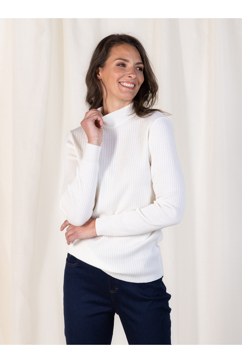 Pull col cheminee femme 1 B Solfin Fabriqué en France