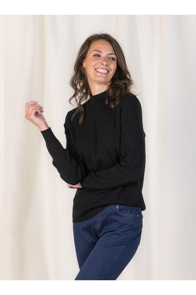 Pull col cheminee femme 13 B Solfin Fabriqué en France