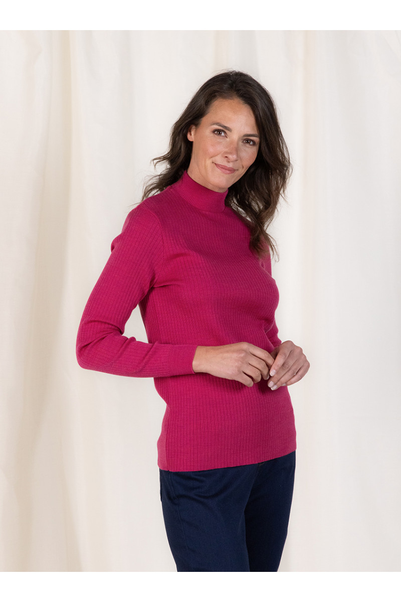Pull col cheminee femme 14 B Solfin Fabriqué en France