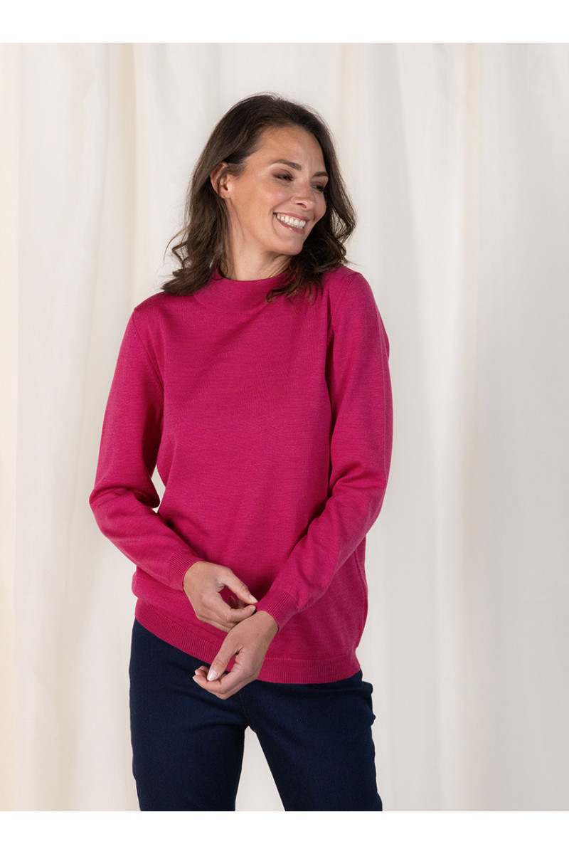 Pull col cheminée en laine 10 B Solfin Fabriqué en France