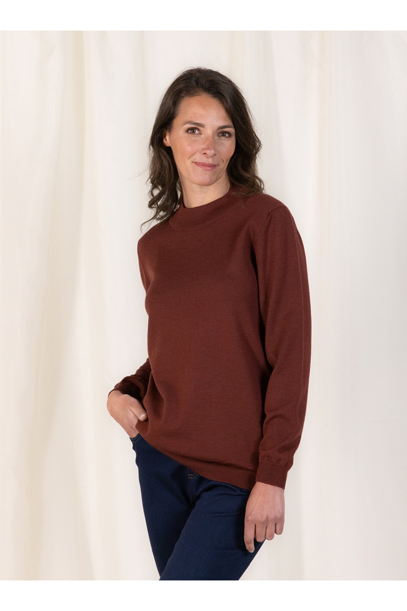 Pull col cheminée en laine 11 B Solfin Fabriqué en France