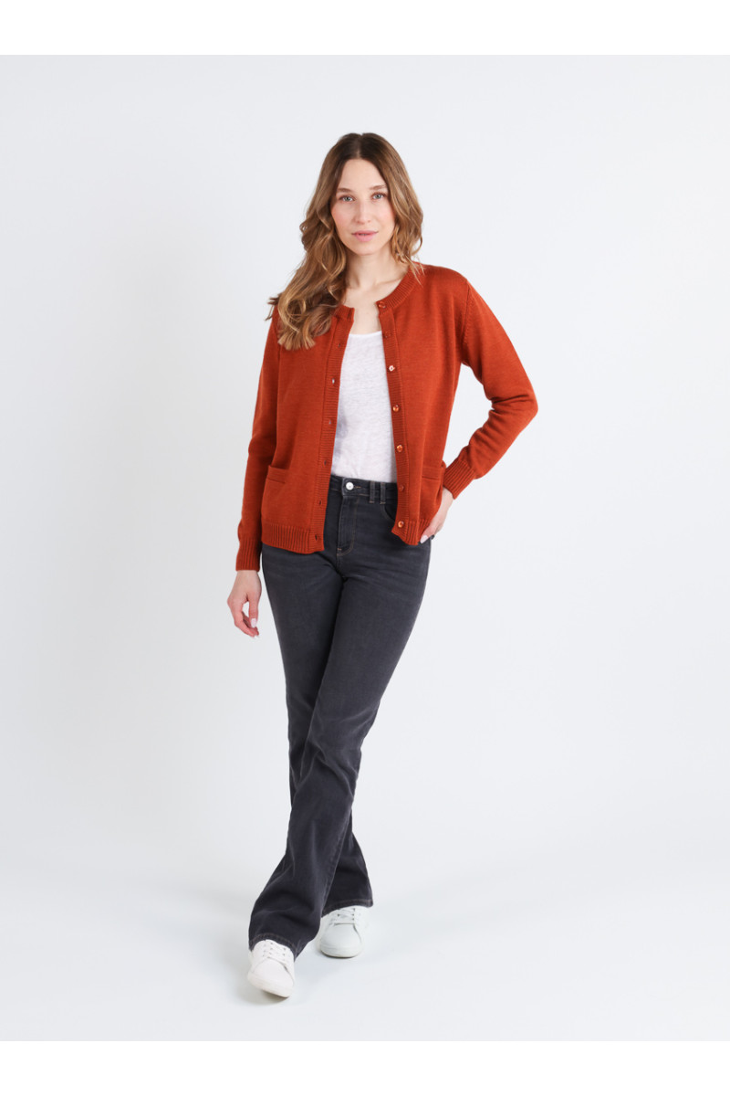 Cardigan en laine jersey épais 13 B Solfin Fabriqué en France