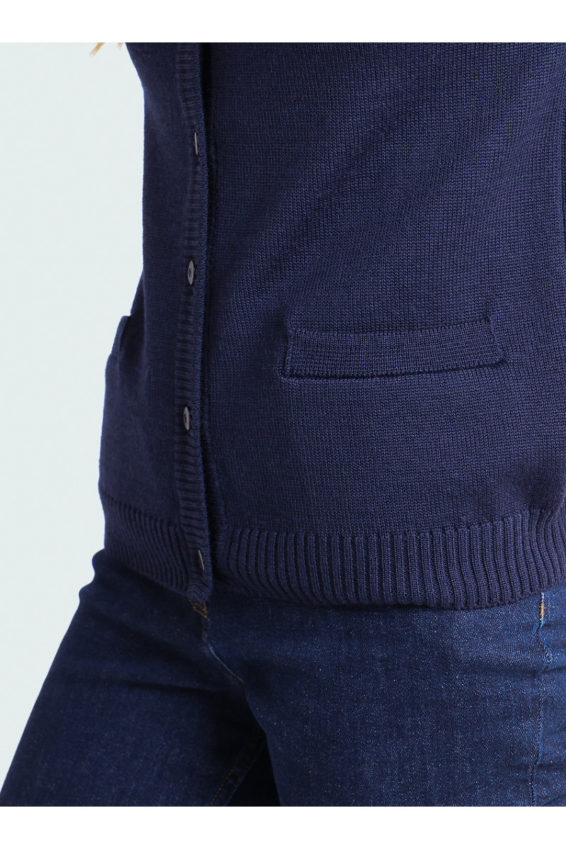 Cardigan en laine jersey épais 17 B Solfin Fabriqué en France