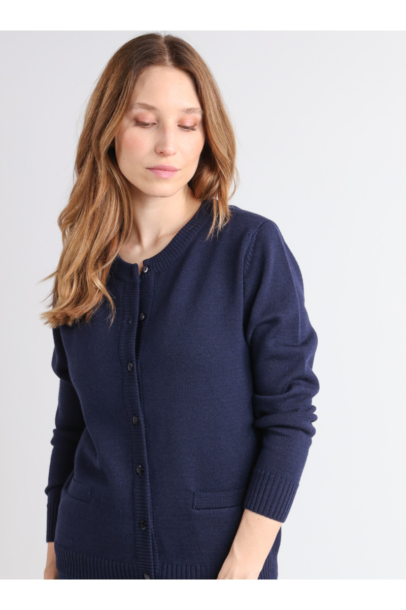 Cardigan en laine jersey épais 16 B Solfin Fabriqué en France