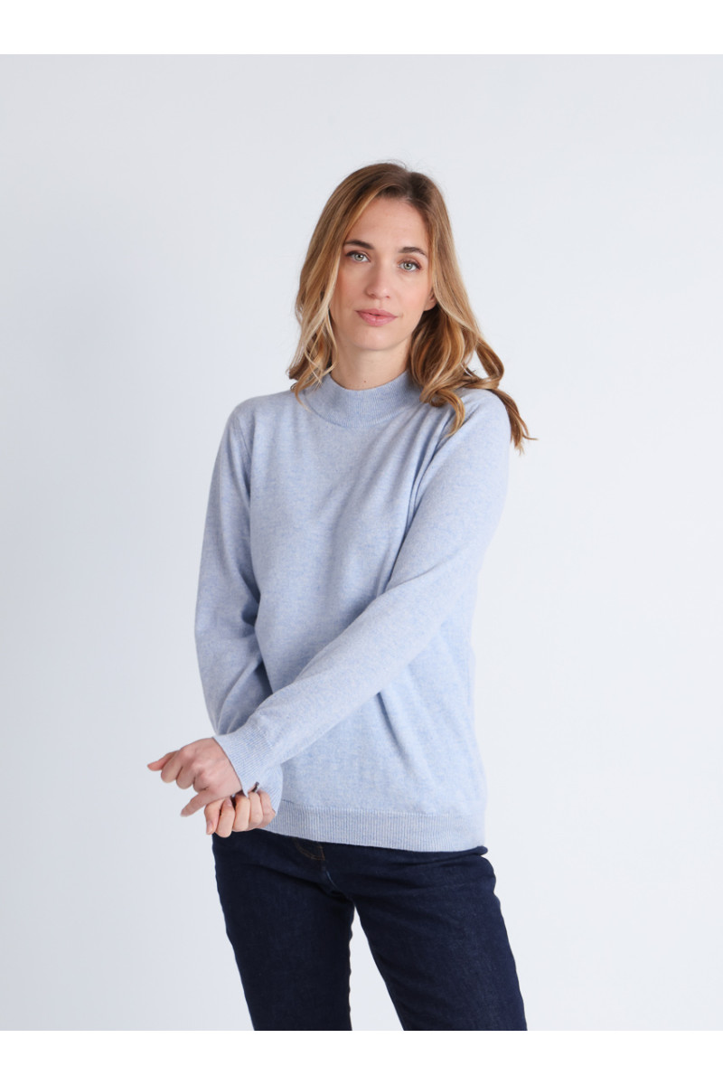 Pull col cheminee cachemire 6 B Solfin Fabriqué en France