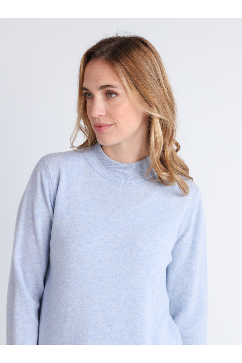 Pull col cheminee cachemire 7 B Solfin Fabriqué en France