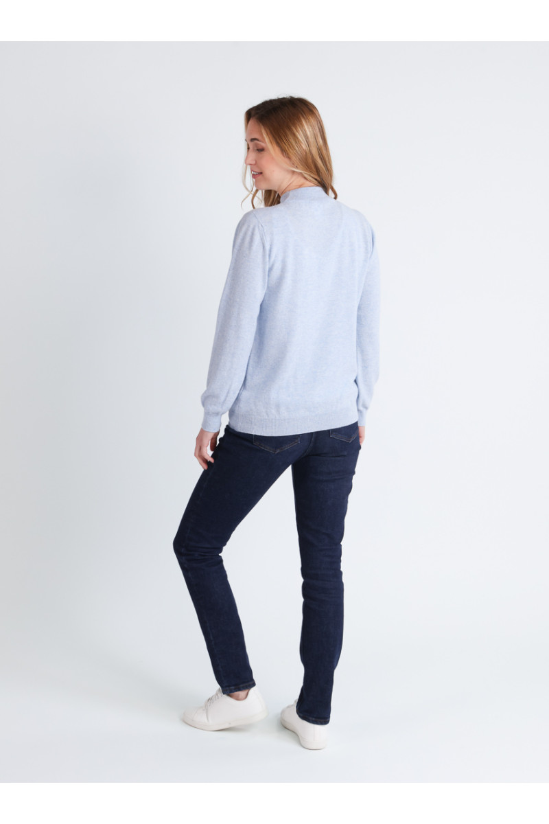 Pull col cheminee cachemire 9 B Solfin Fabriqué en France