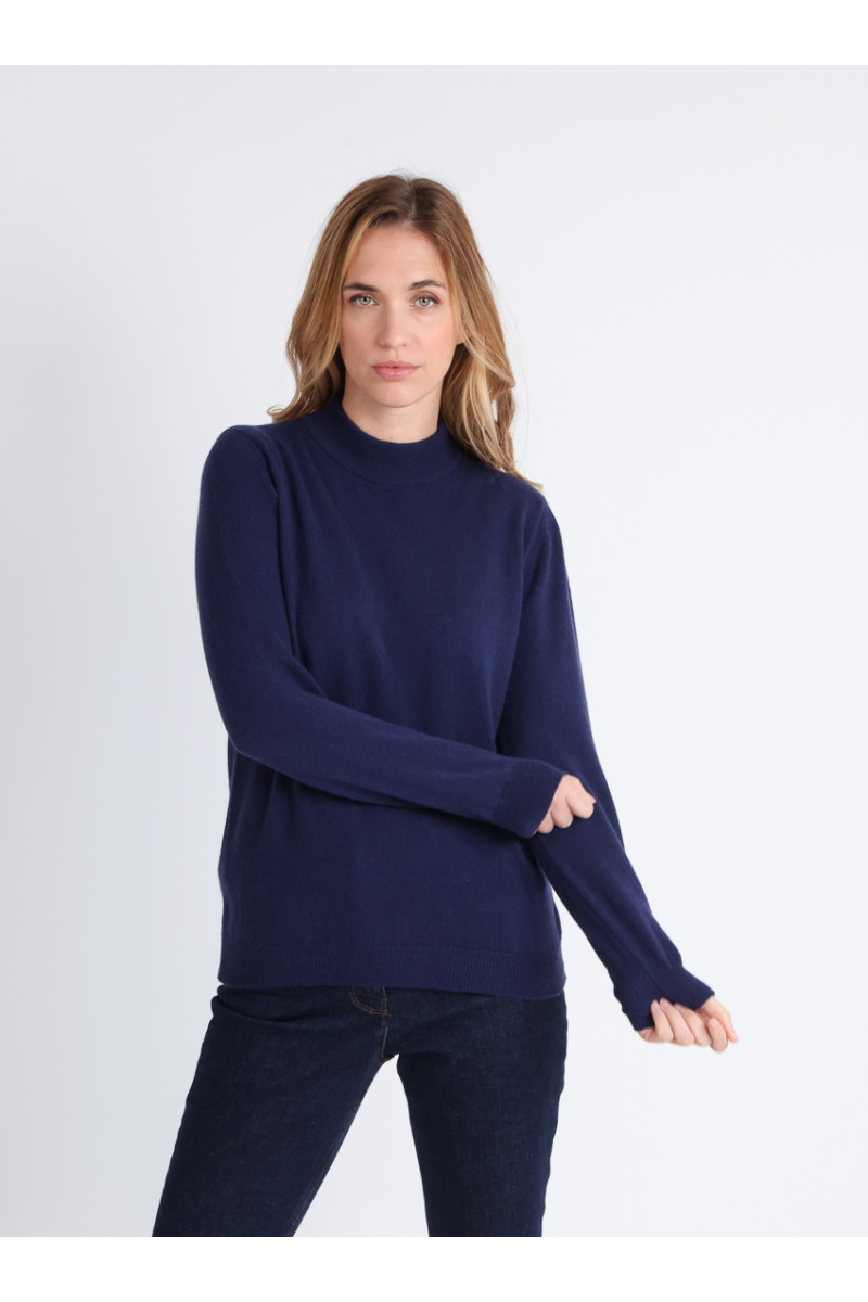 Pull col cheminee cachemire 10 B Solfin Fabriqué en France