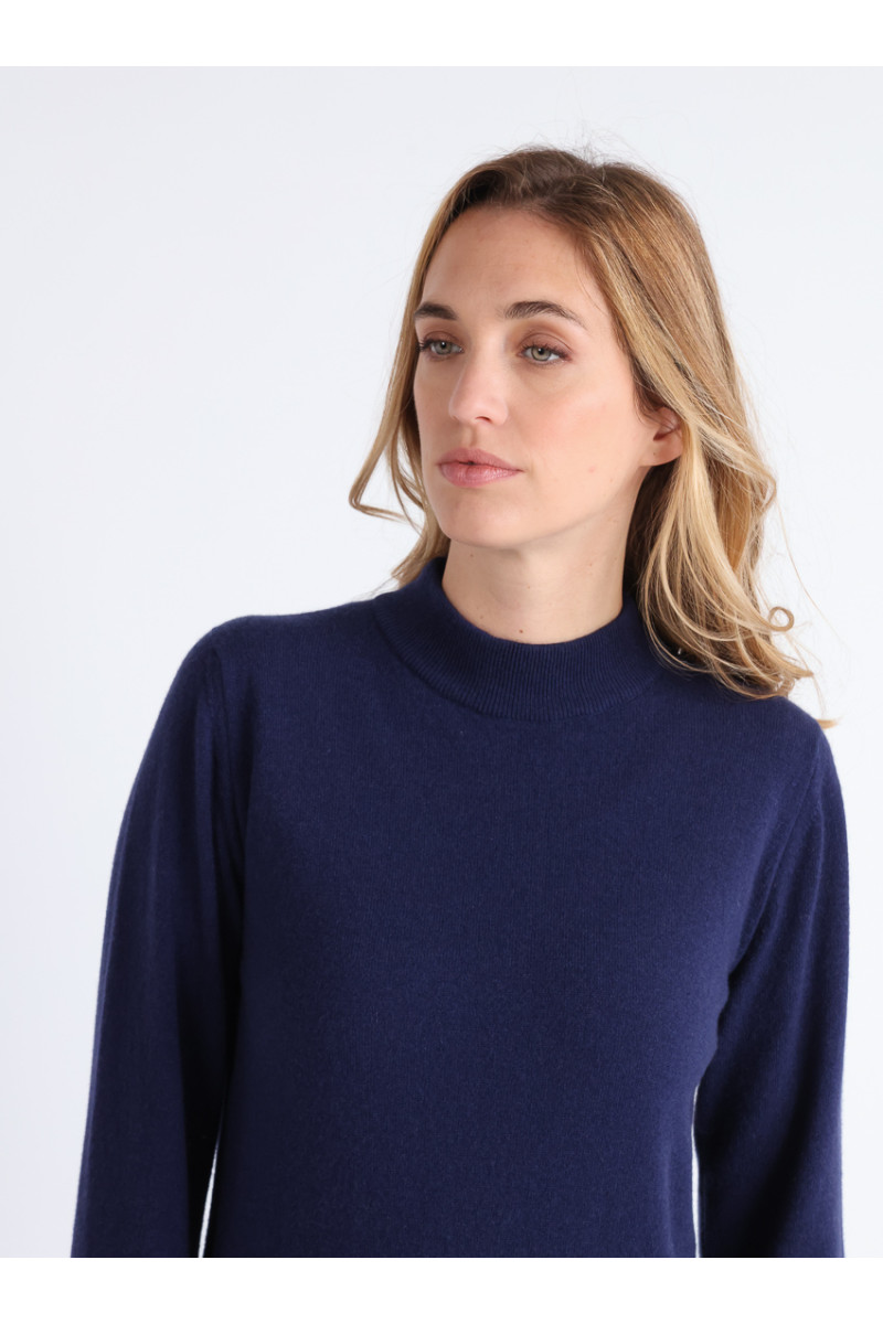 Pull col cheminee cachemire 11 B Solfin Fabriqué en France