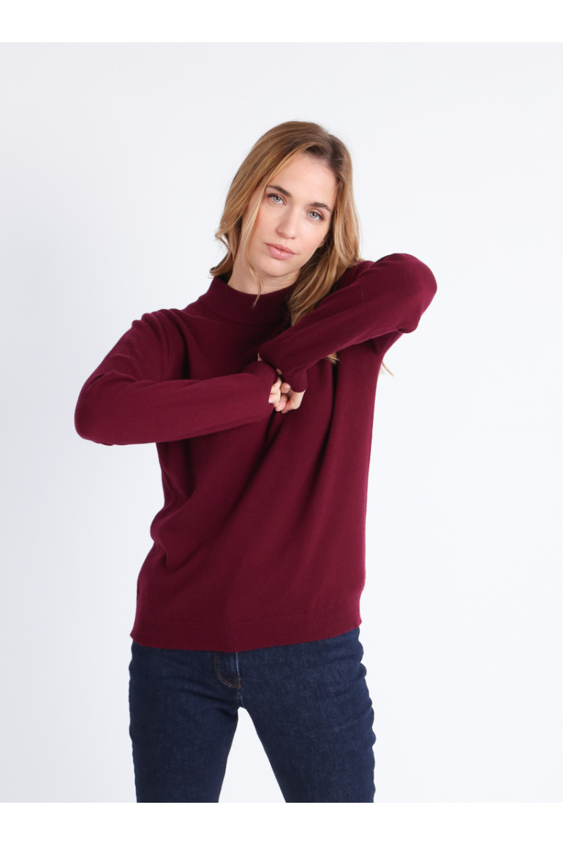 Pull col cheminee cachemire 14 B Solfin Fabriqué en France