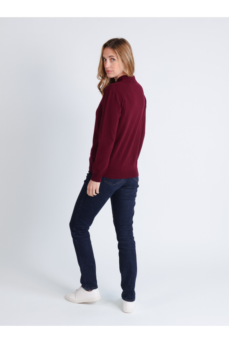 Pull col cheminee cachemire 17 B Solfin Fabriqué en France