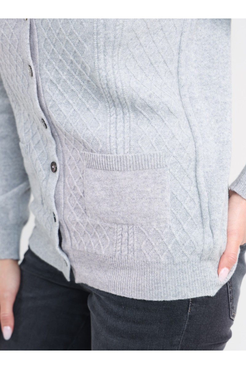 Cardigan en cachemire et laine 4 B Solfin Fabriqué en France