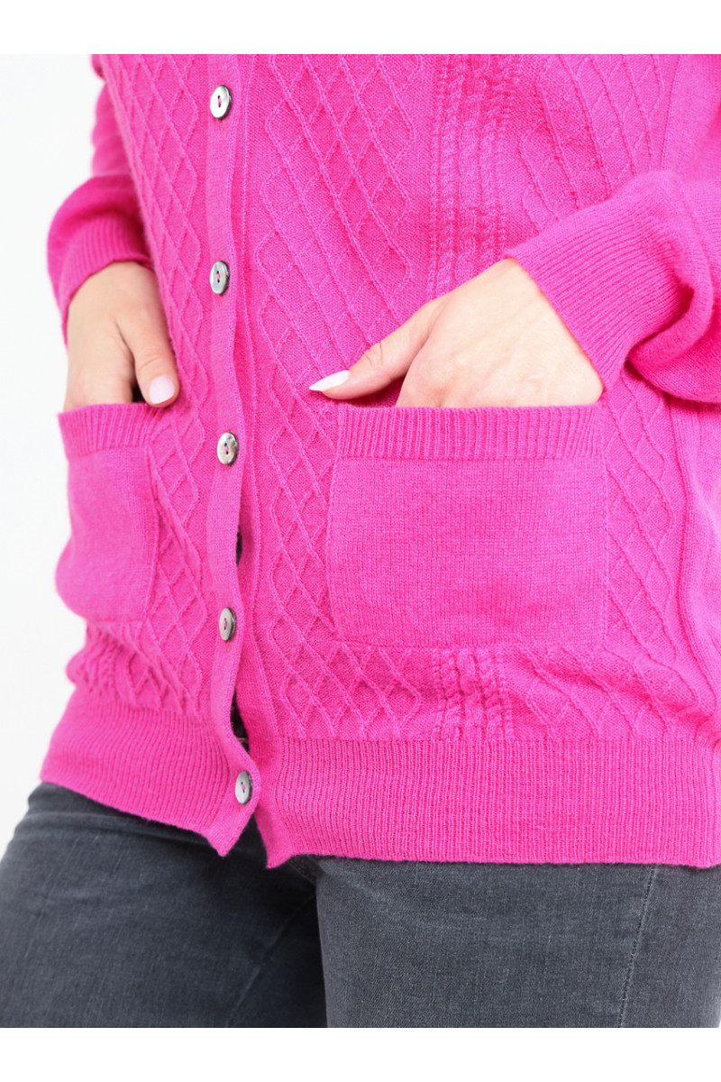 Cardigan en cachemire et laine 7 B Solfin Fabriqué en France