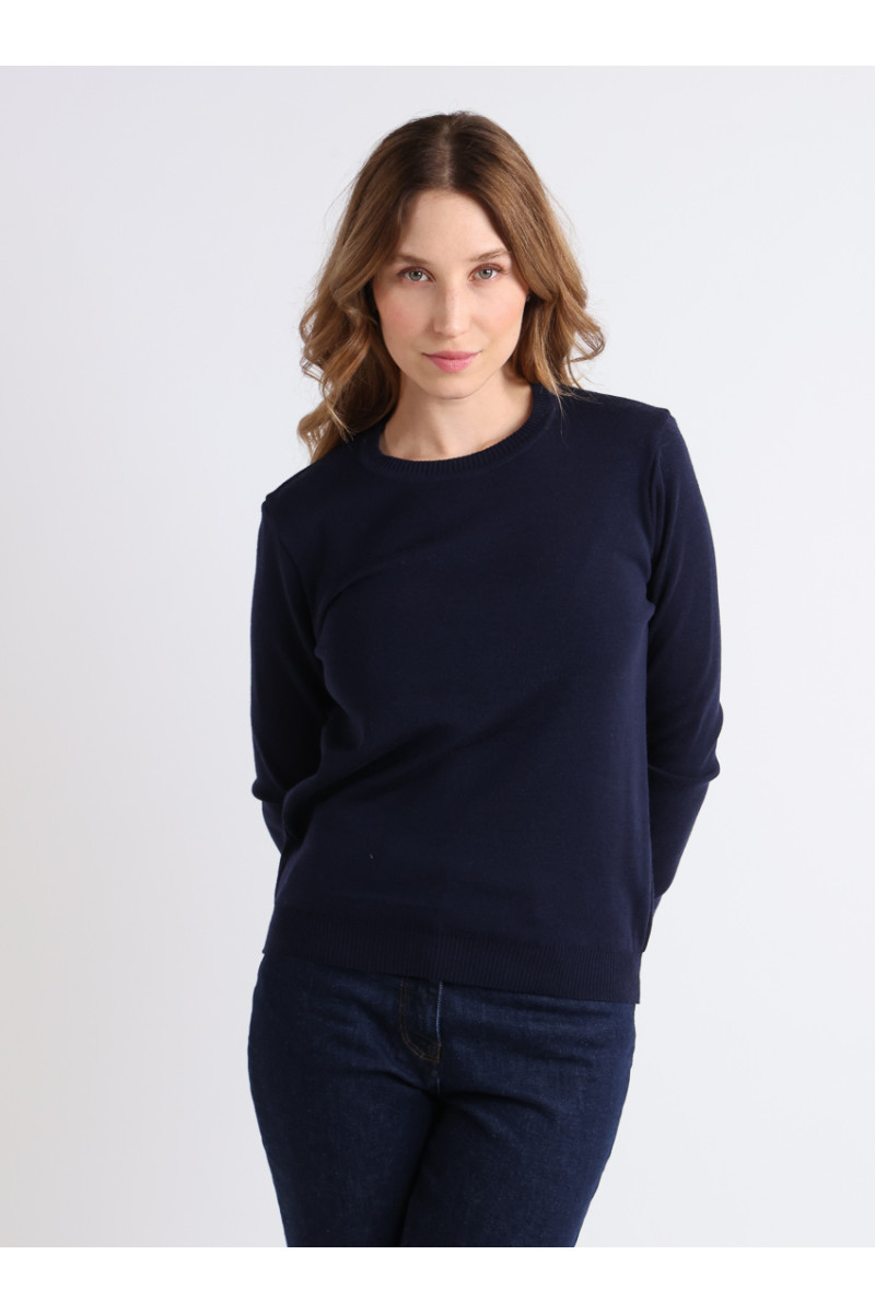 Pull en laine col rond 15 B Solfin Fabriqué en France