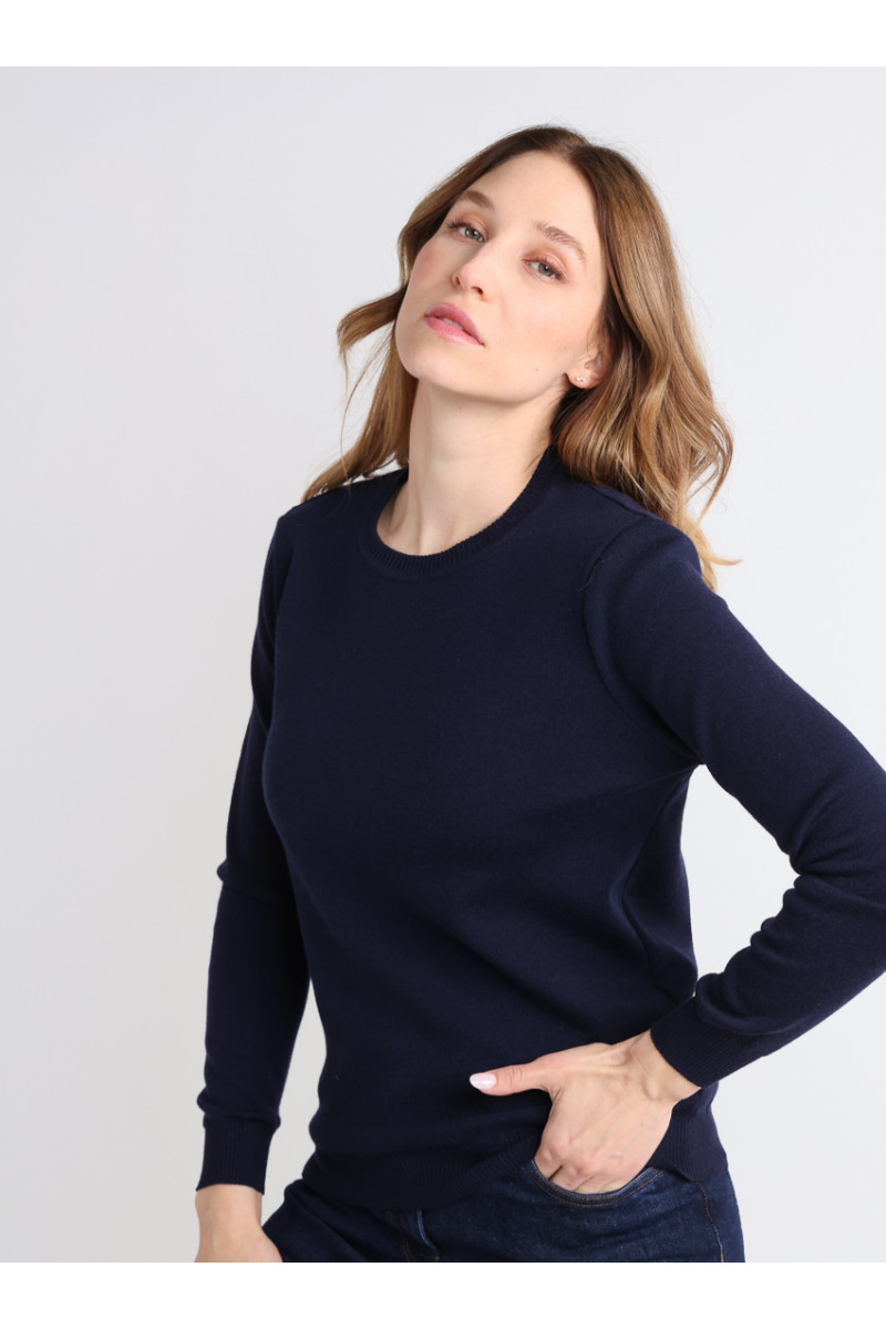 Pull en laine col rond 16 B Solfin Fabriqué en France