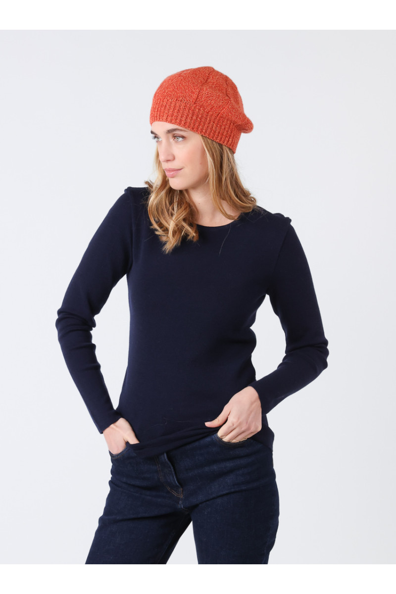 Béret en laine lambswool 4 B Solfin Fabriqué en France