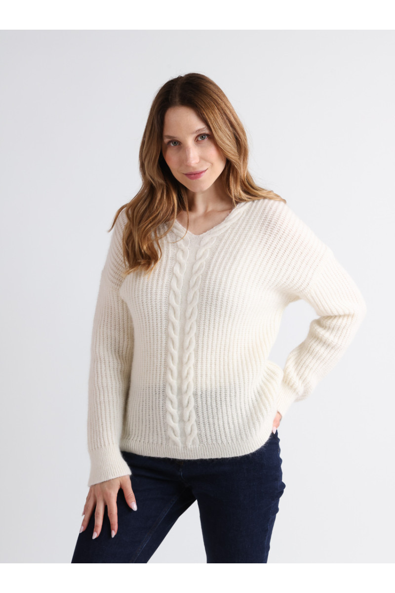 Pull maille perlée 4 B Solfin Fabriqué en France