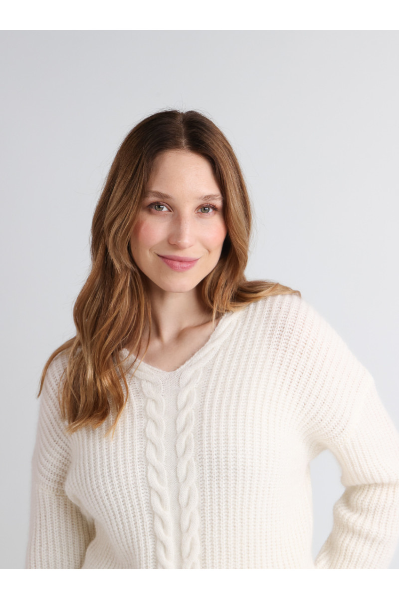 Pull maille perlée 5 B Solfin Fabriqué en France