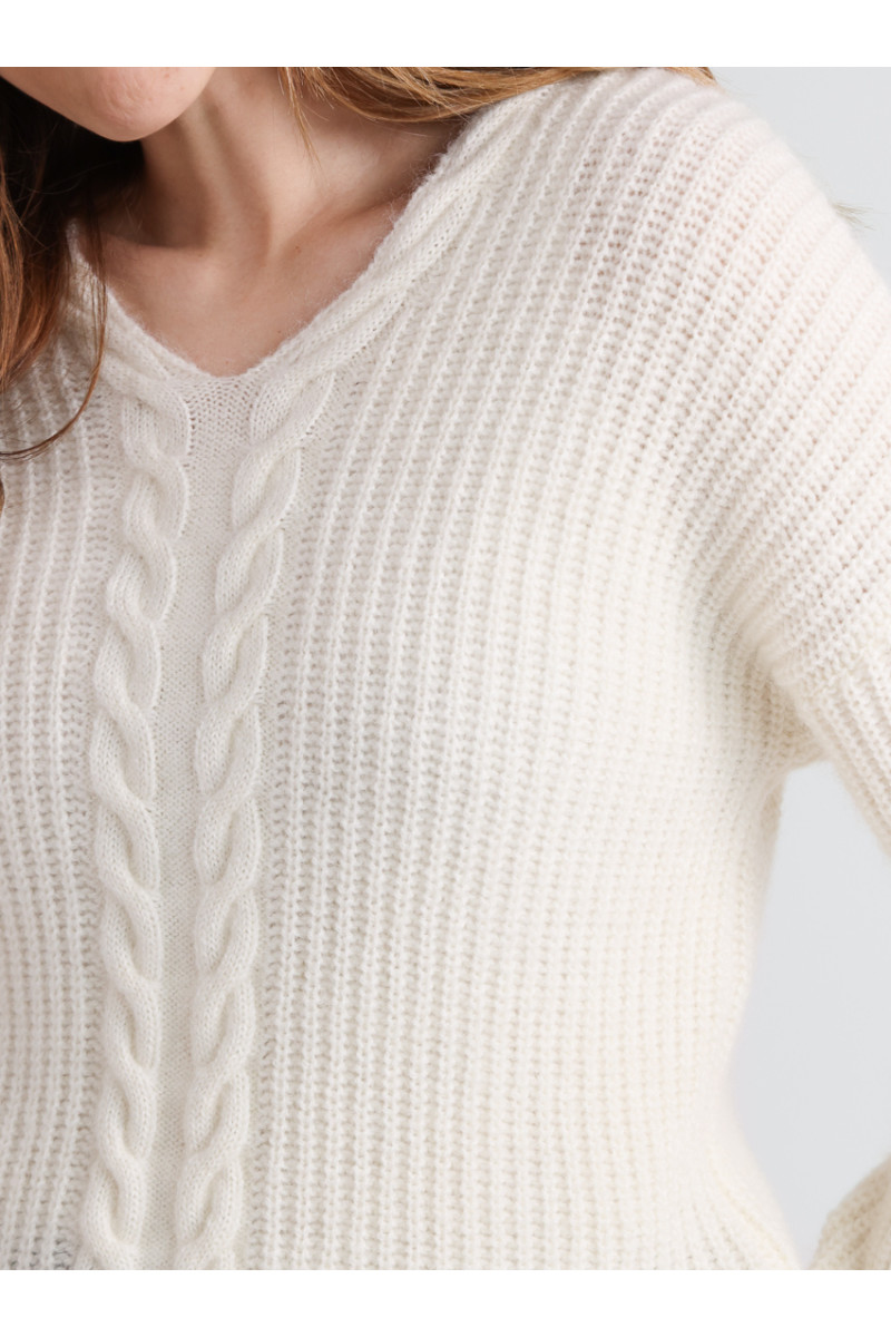 Pull maille perlée 6 B Solfin Fabriqué en France