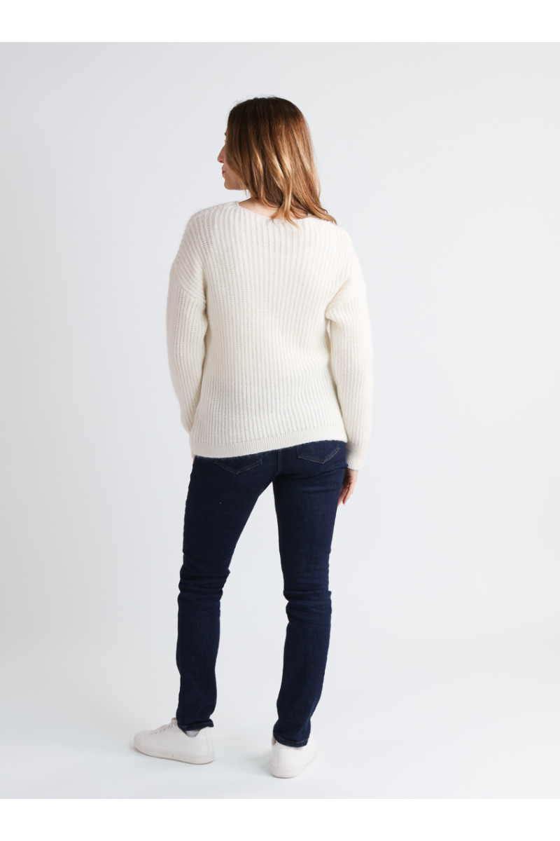 Pull maille perlée 7 B Solfin Fabriqué en France