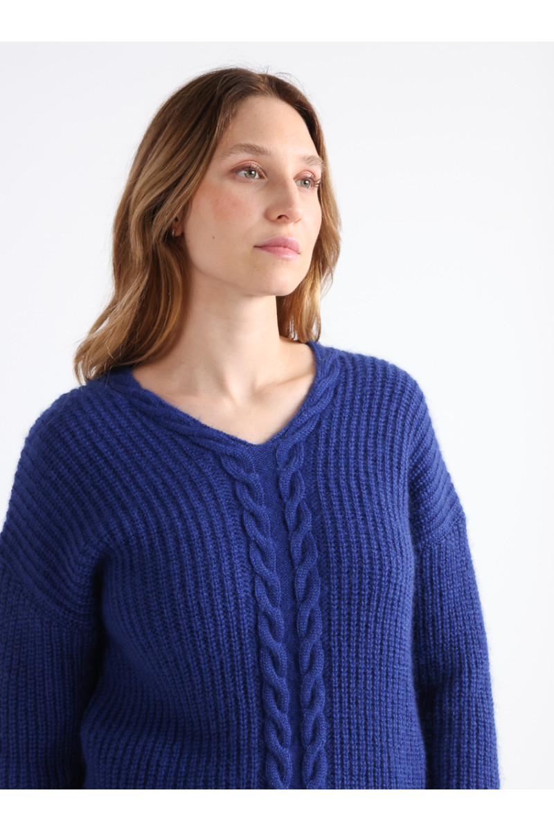 Pull maille perlée 9 B Solfin Fabriqué en France