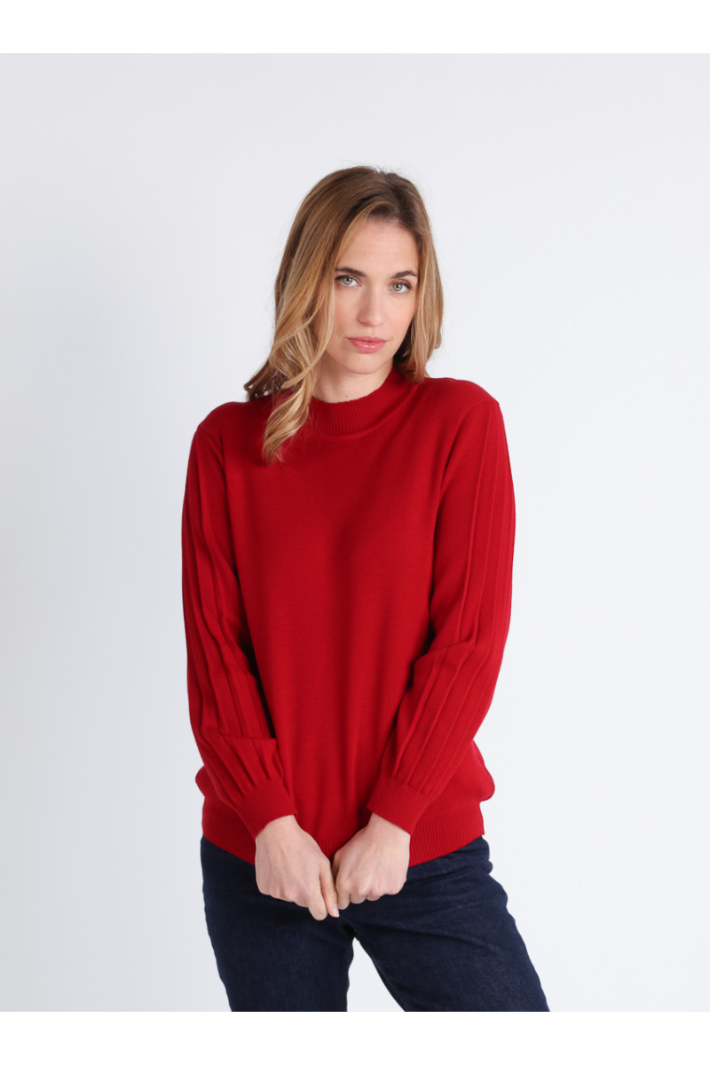 Pull en laine manches fantaisies 1 B Solfin Fabriqué en France