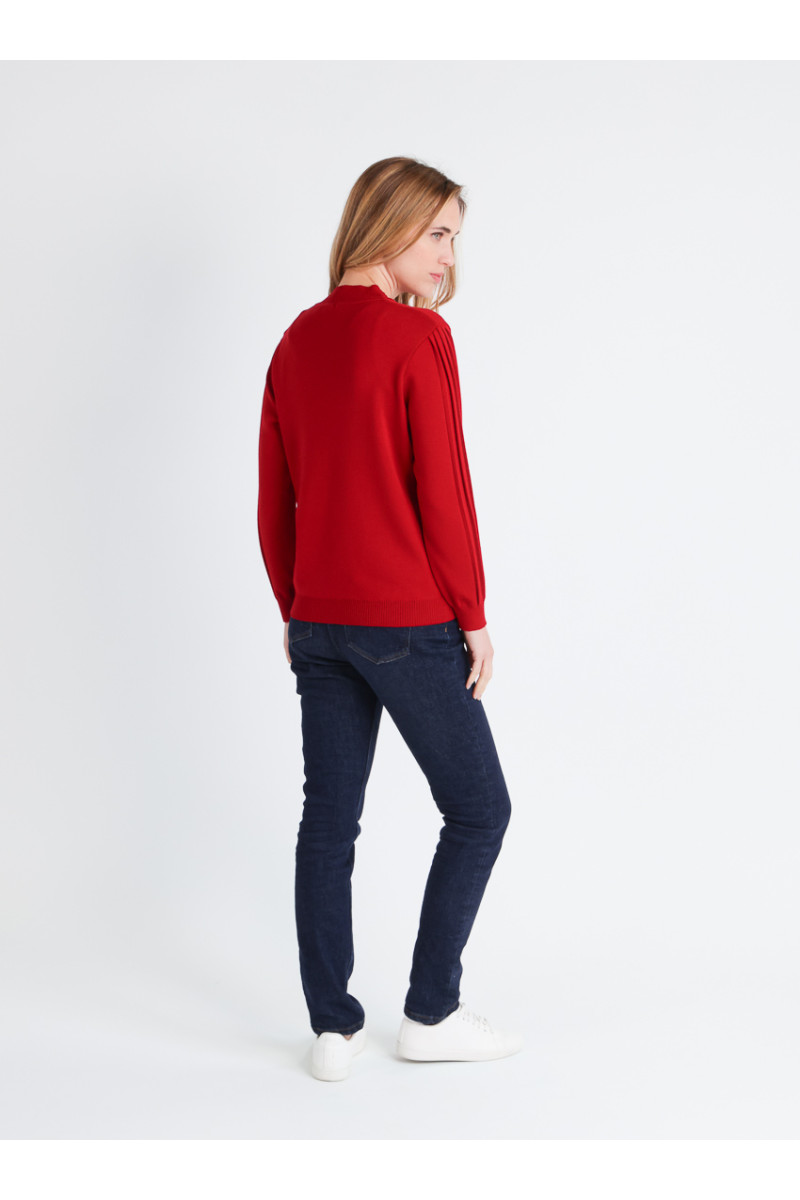 Pull en laine manches fantaisies 4 B Solfin Fabriqué en France