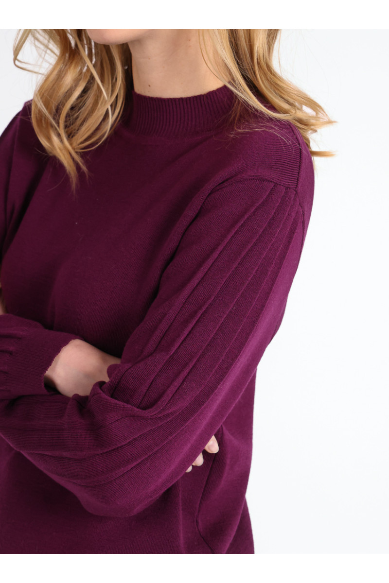 Pull en laine manches fantaisies 7 B Solfin Fabriqué en France