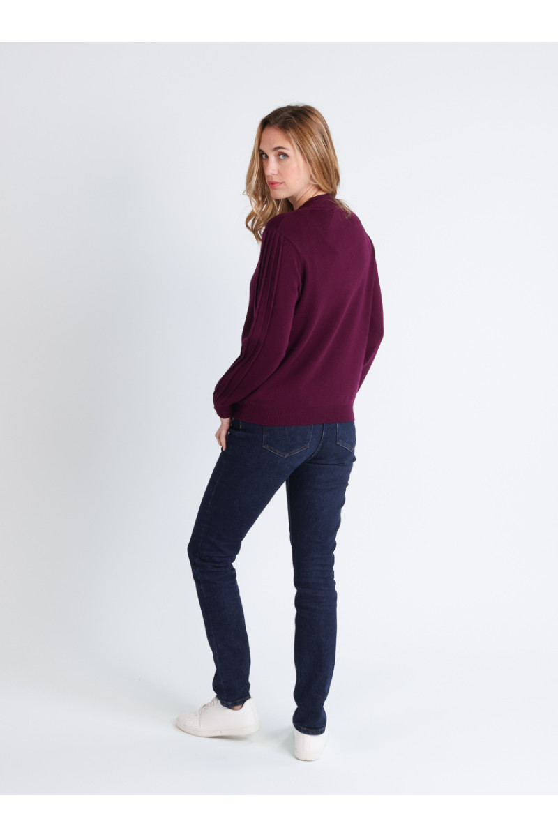 Pull en laine manches fantaisies 8 B Solfin Fabriqué en France