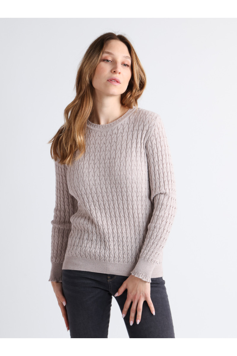 Pull maille fantaisie 6 B Solfin Fabriqué en France