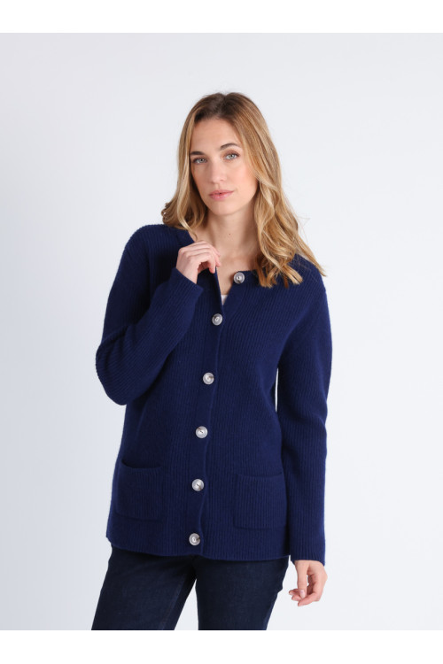 Cardigan en laine mérinos extrafine 1 B Solfin Fabriqué en France