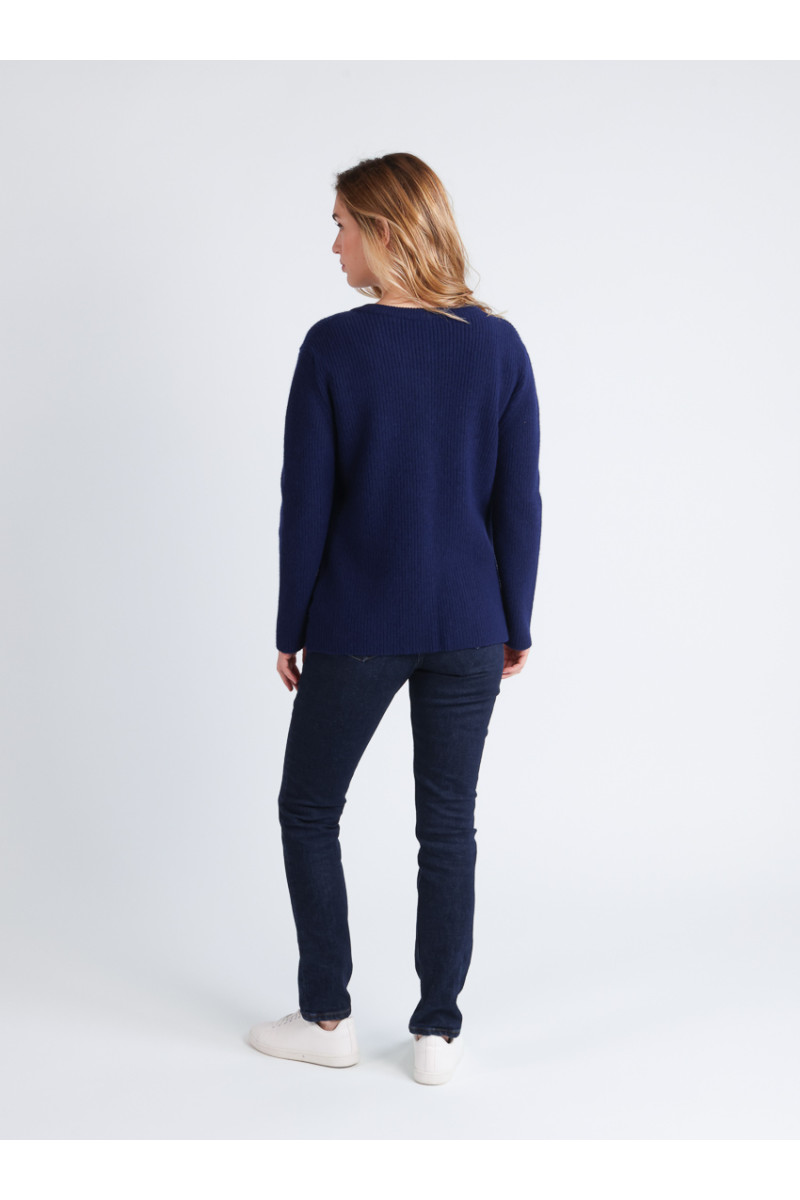 Cardigan en laine mérinos extrafine 4 B Solfin Fabriqué en France