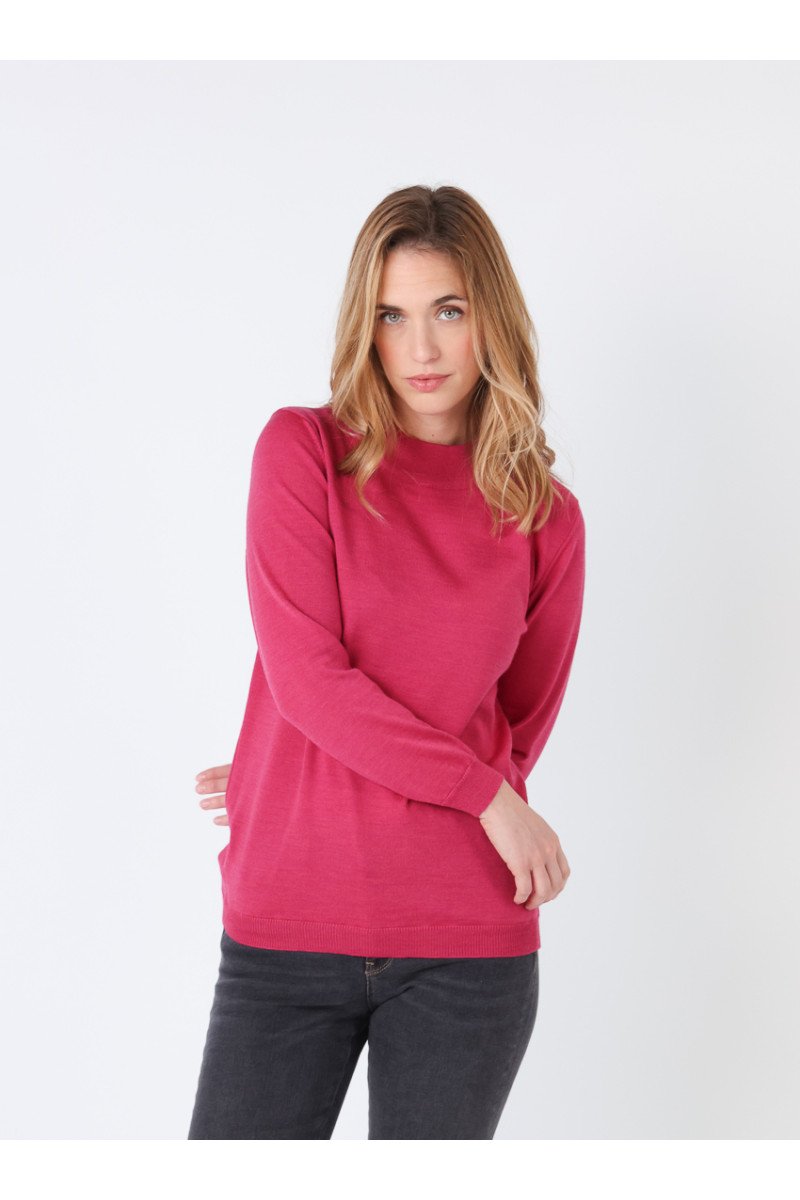 Pull col cheminée en laine 3 B Solfin Fabriqué en France
