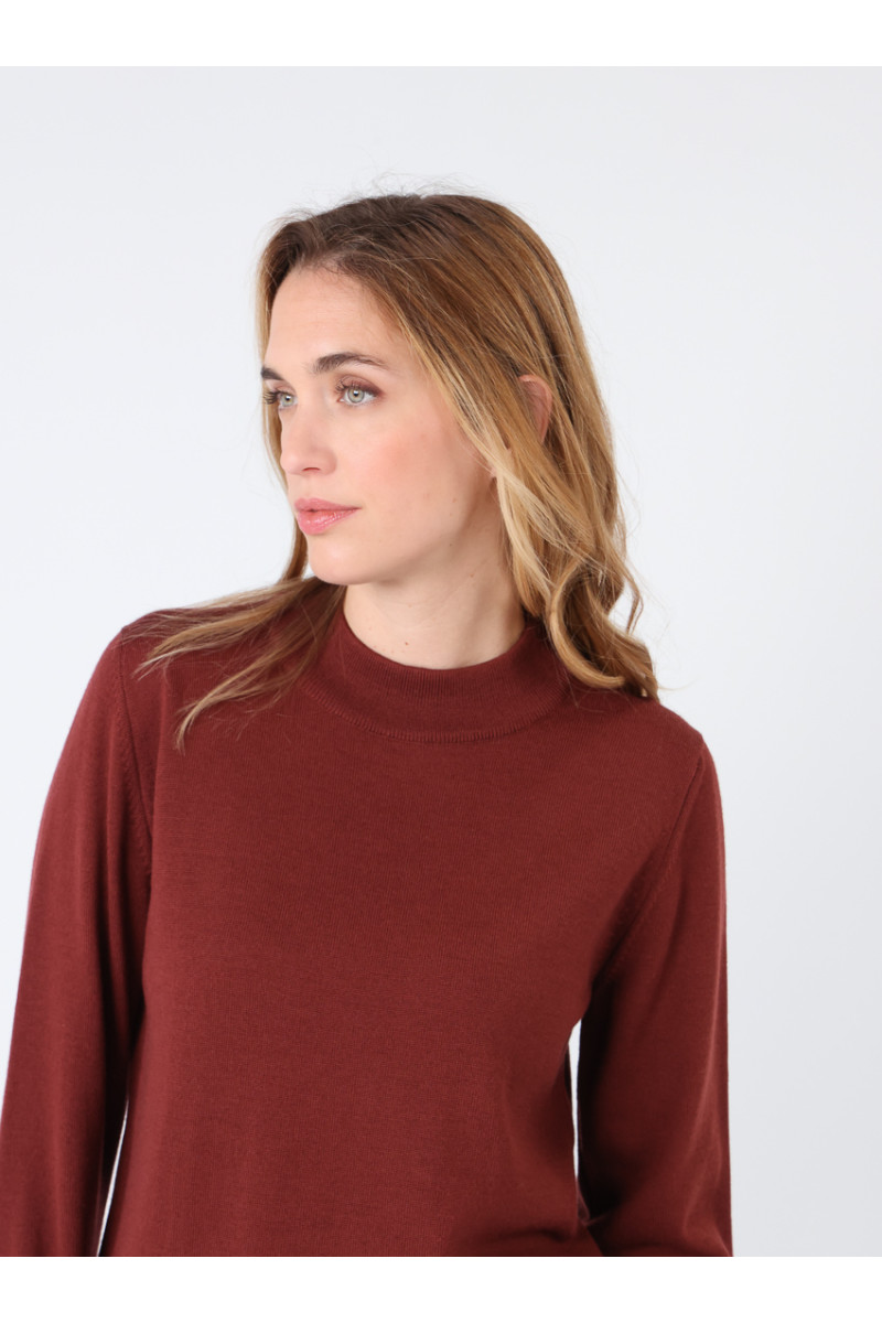 Pull col cheminée en laine 18 B Solfin Fabriqué en France
