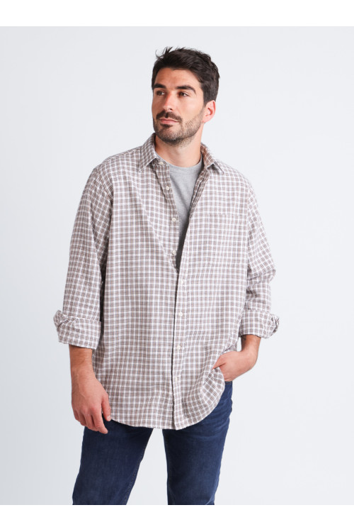 Chemise à motifs coton et laine 4 B Solfin Fabriqué en France