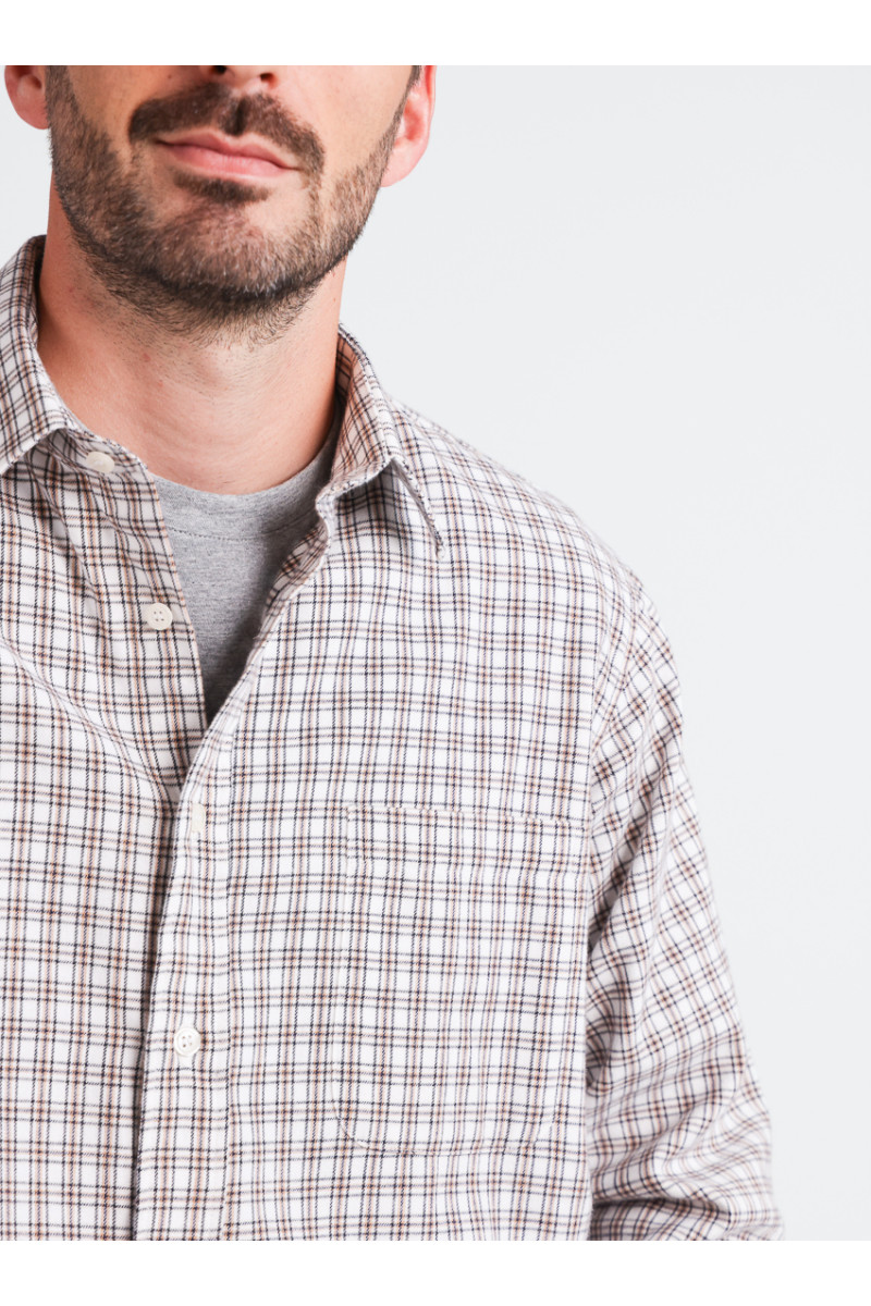 Chemise à motifs coton et laine 6 B Solfin Fabriqué en France