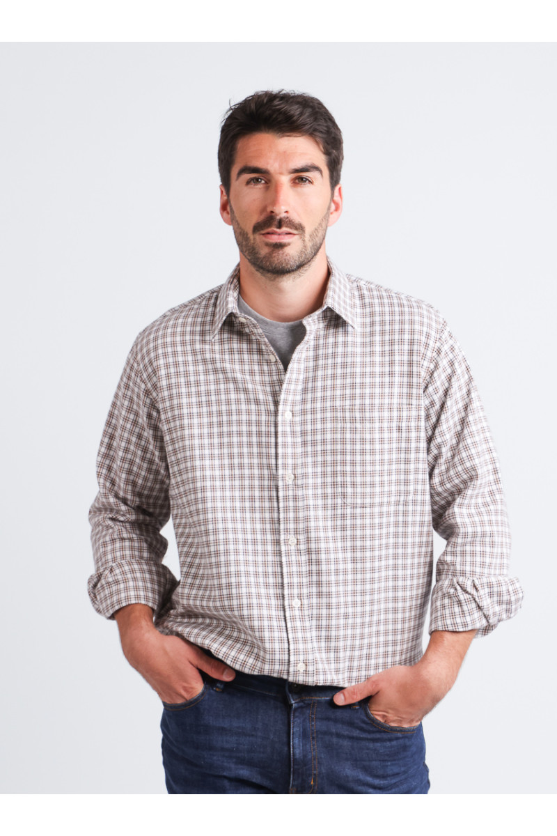 Chemise à motifs coton et laine 7 B Solfin Fabriqué en France