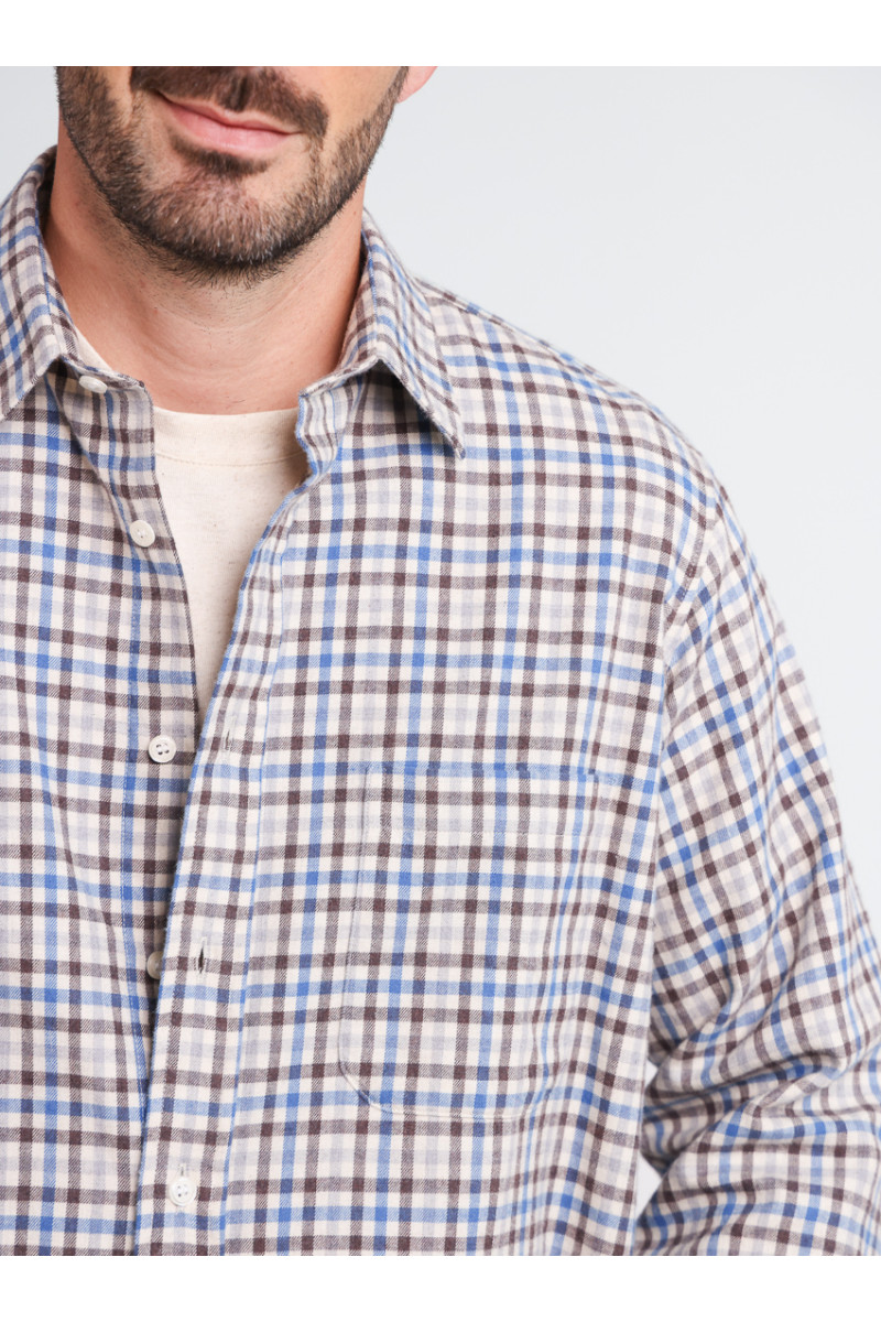 Chemise à motifs coton et laine 10 B Solfin Fabriqué en France
